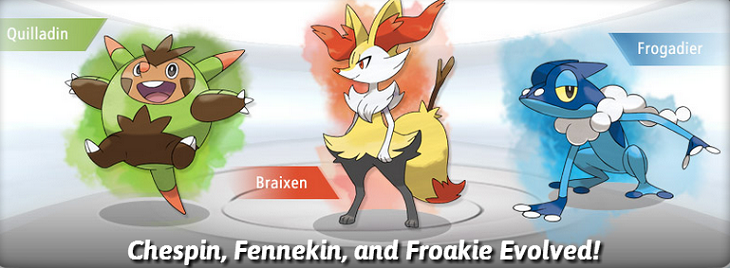 Pokemon X and Y Starters Fennekin, Froakie, and Chespin